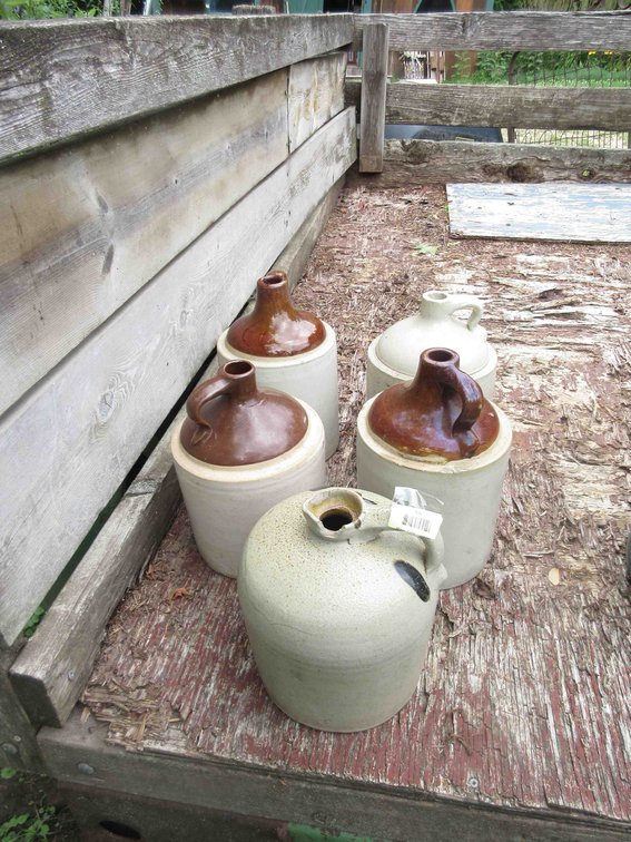 (5) Stoneware 1-gallon jugs