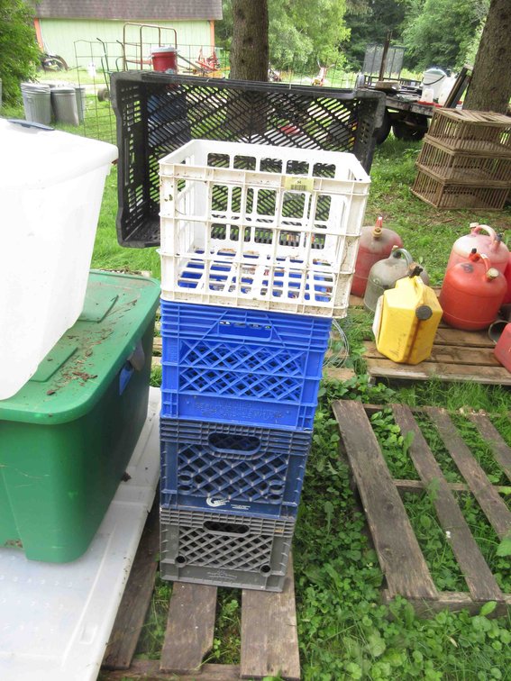 Group of plastic crates
