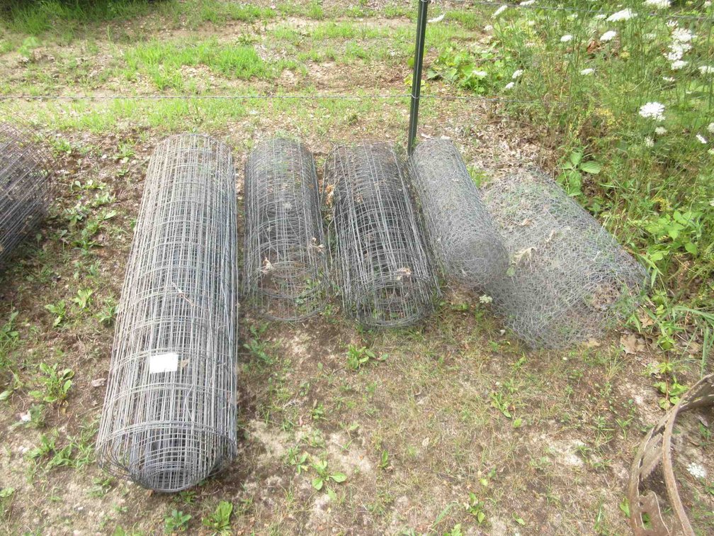 Rolls of wire fencing