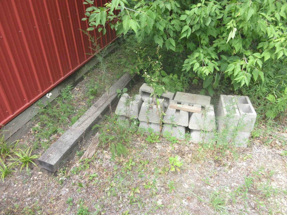 Group of cement blocks