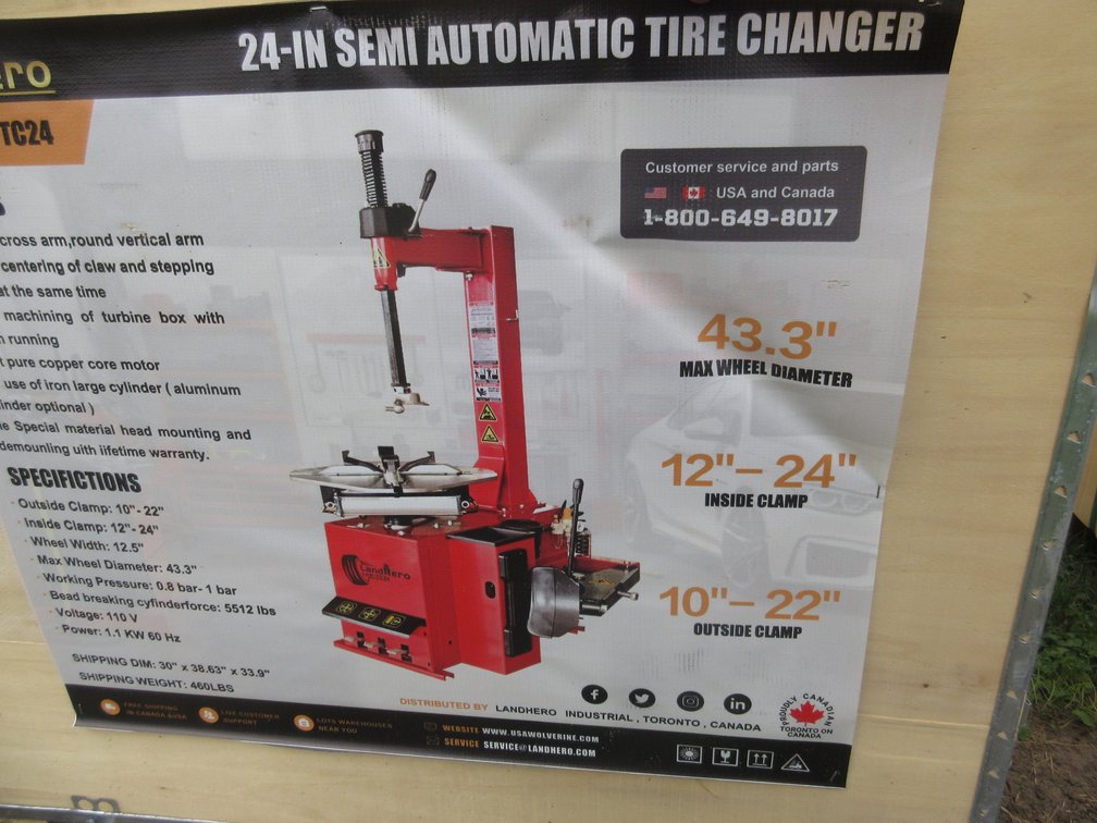Land Honor 24" Semi Automatic Tire Changer