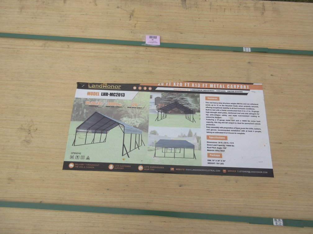 Land Honor 20' x 20' x 13' Metal Carport