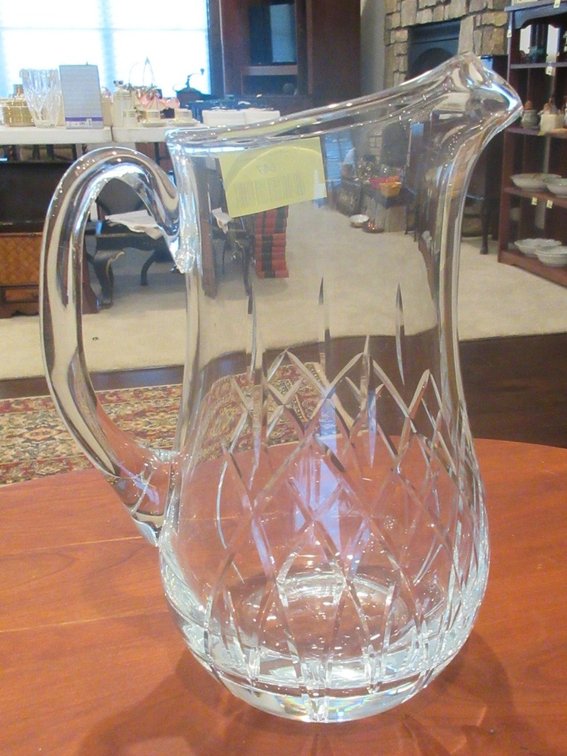 Block signed crystal pitcher