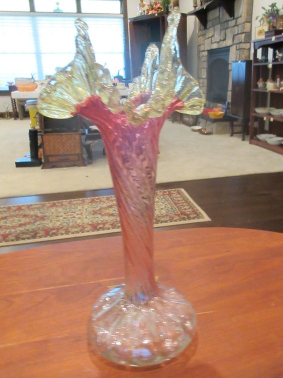 Victorian art glass vase