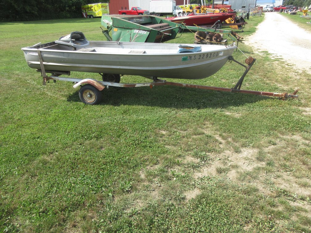 Sea King aluminum fishing boat on trailer