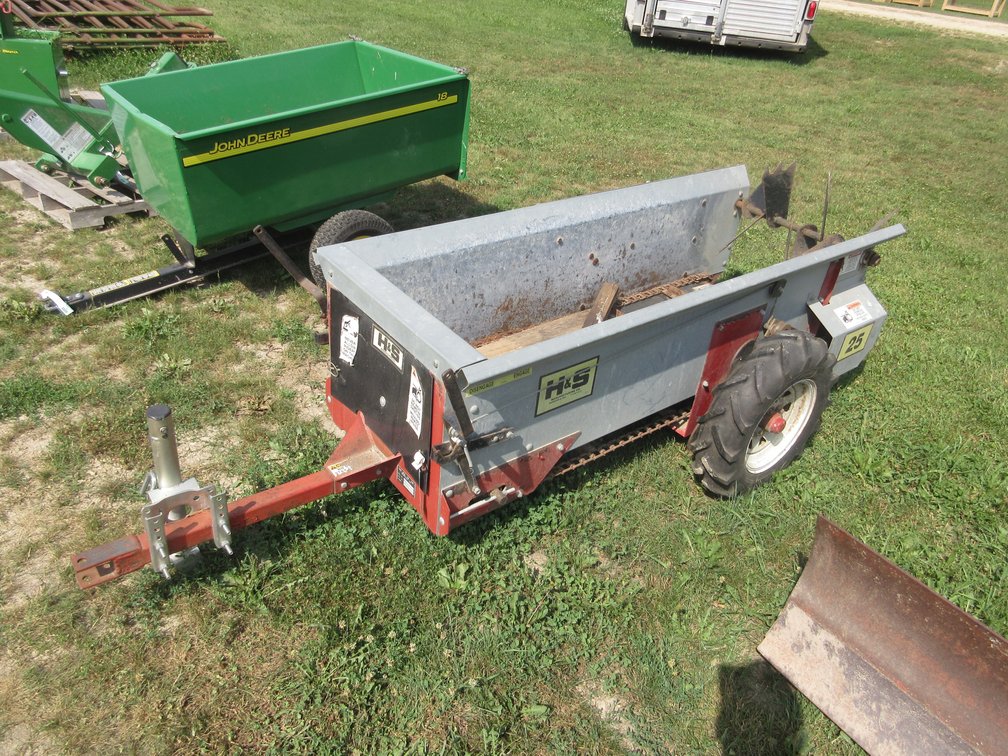 H & S galvanized manure spreader