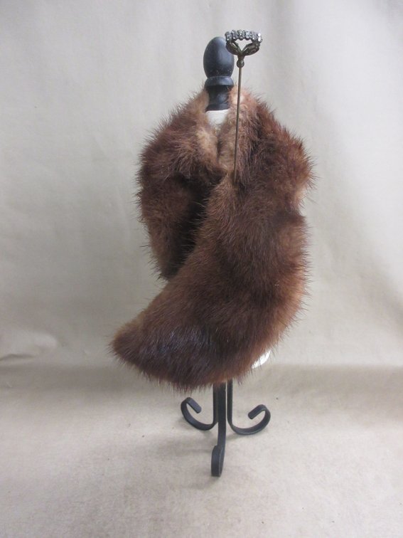 Dress form pin cushion on stand, 14.25"H