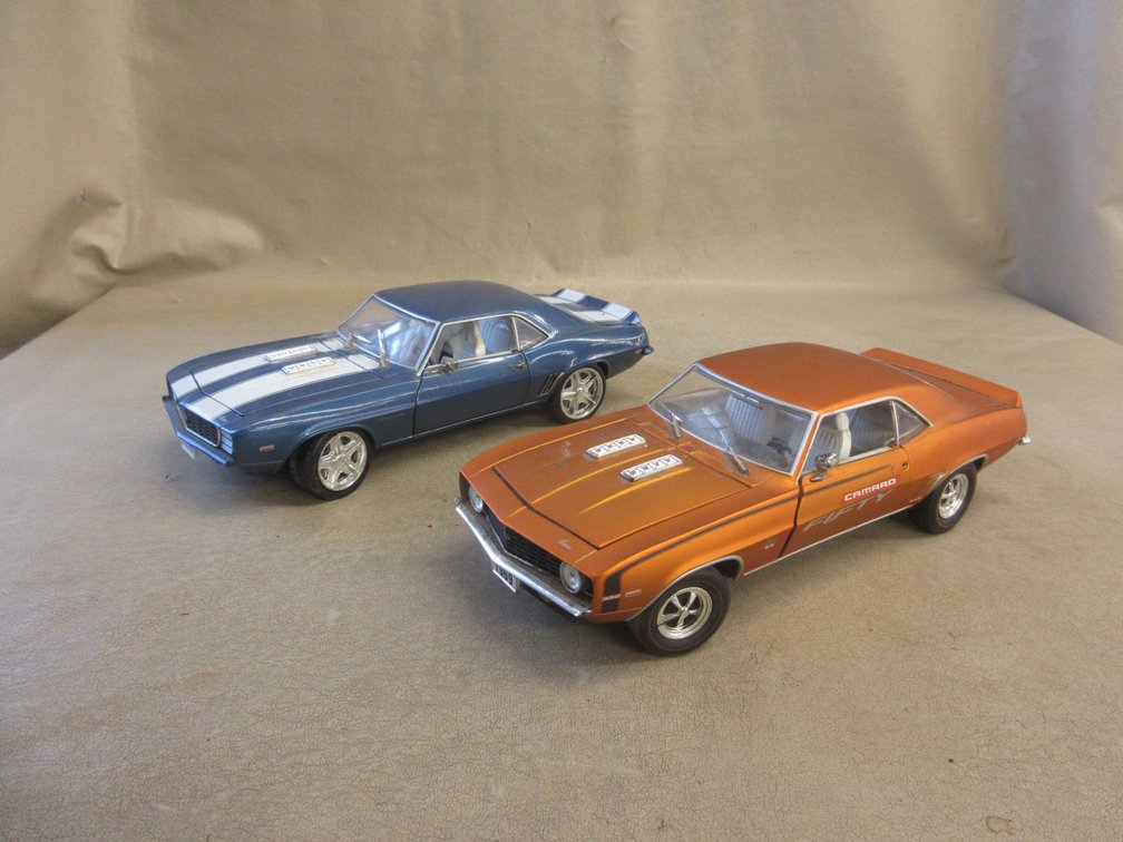 (2) Castline die cast 1969 Camaro cars