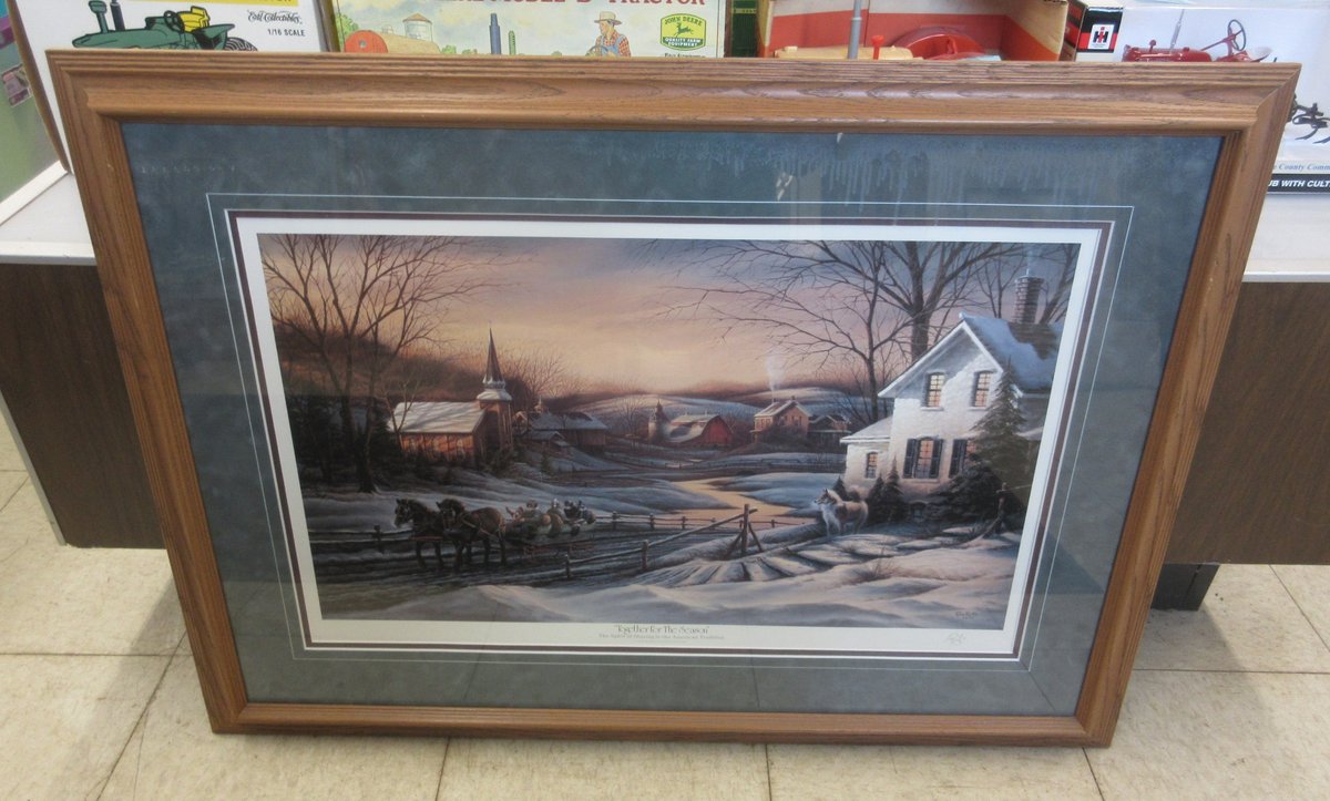 Framed and signed Terry Redlin "Together For The Season" print