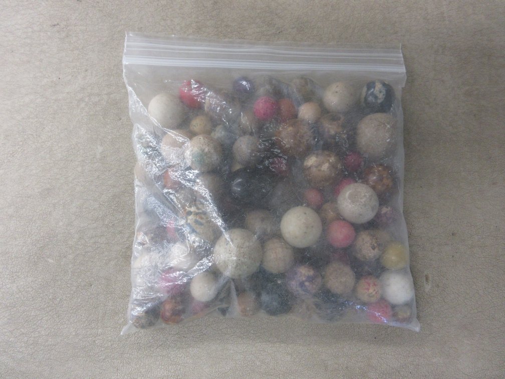 Bag of clay marbles