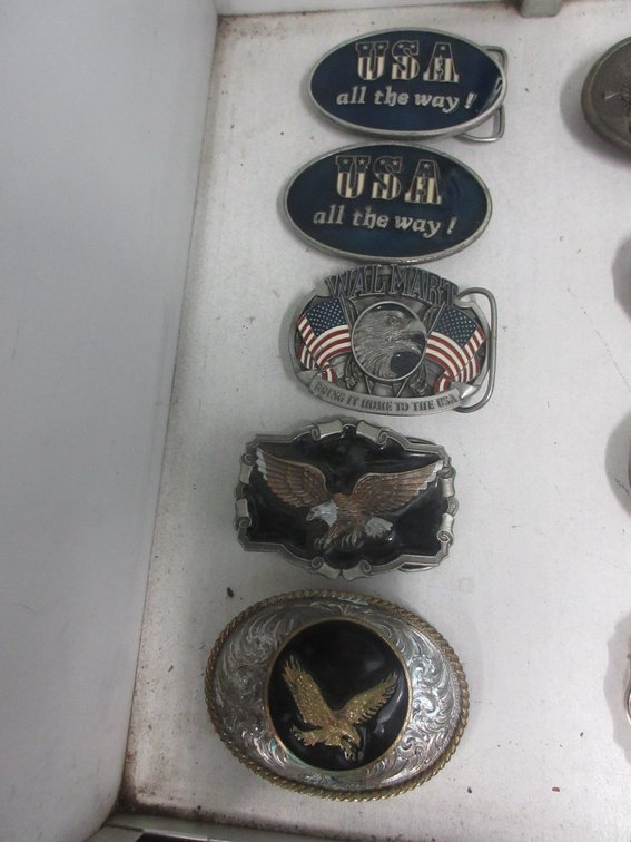 (5) Eagle and U.S.A. belt buckles