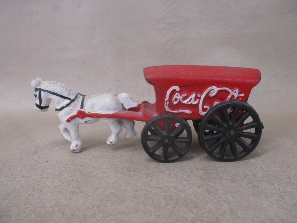 Cast Iron horse-drawn Coca-Cola cart