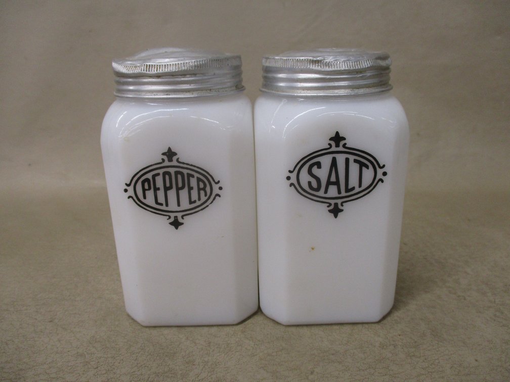 Pair of Milk Glass salt and pepper shakers
