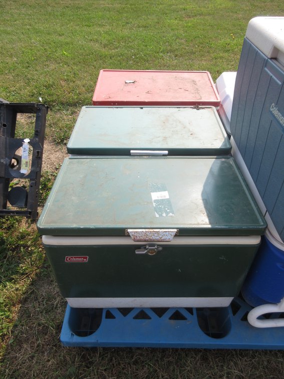 (3) Metal Coelman coolers