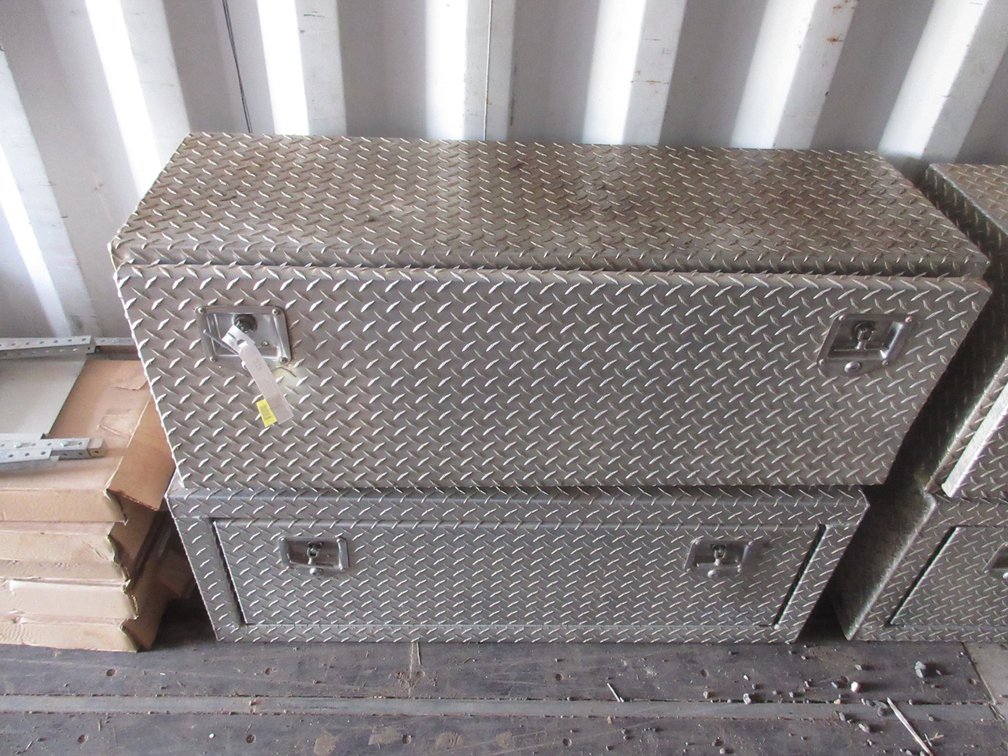 (2) Aluminum diamond plate truck tool boxes