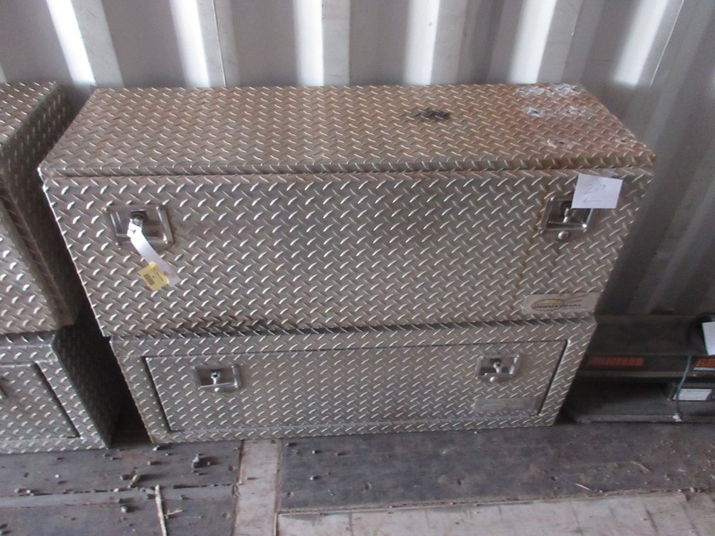 (2) Aluminum diamond plate truck tool boxes