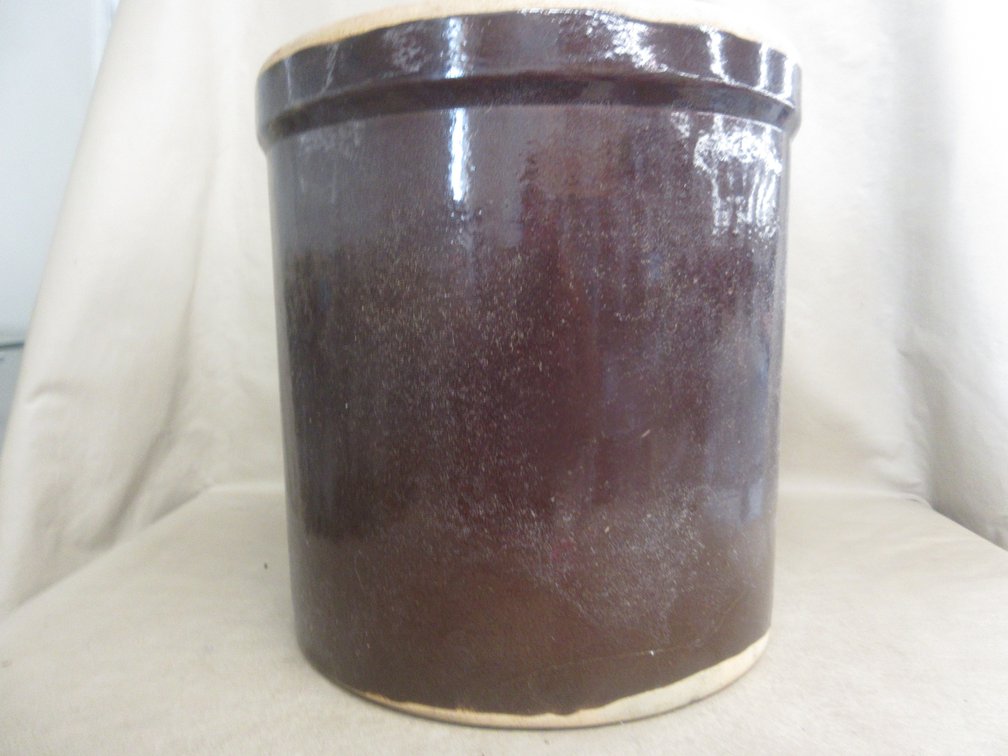 R.R.P. Roseville glazed stoneware crock 5 gallon Crown Robinson