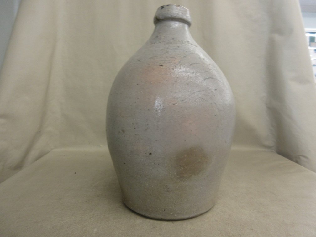 Antique Ovoid salt-glazed shoulder jug marked "Maxfield Milwaukee