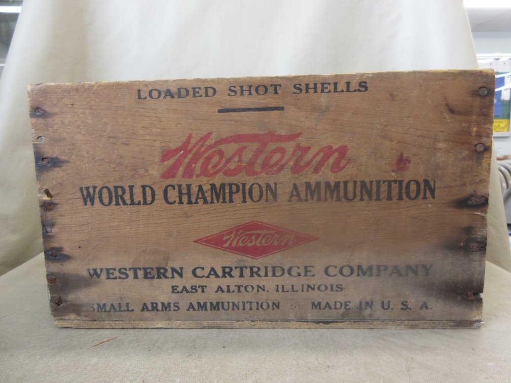 Antique wooden Western Champion Ammo ammo crate