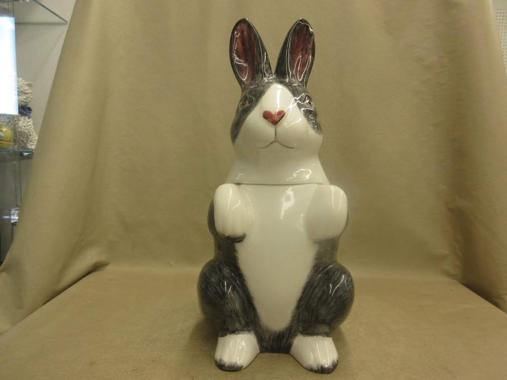 Marked ceramic Bunny cookie jar