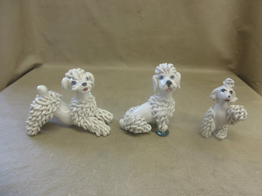 (3) Italian noodle poodle statues