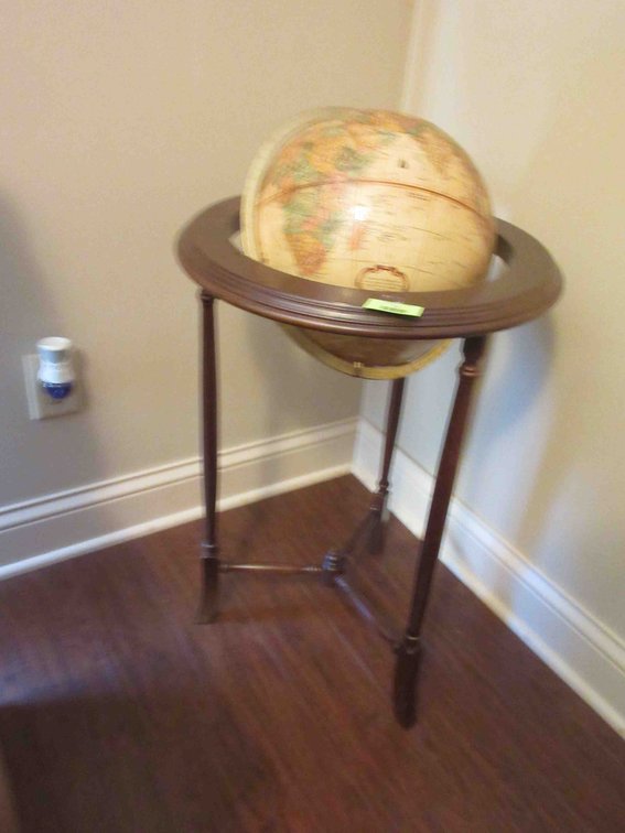 Replogle globe on wood stand