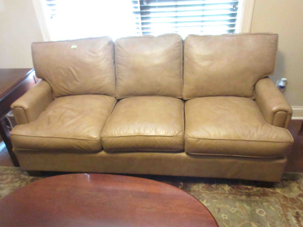 Leathercraft dark tan leather sofa