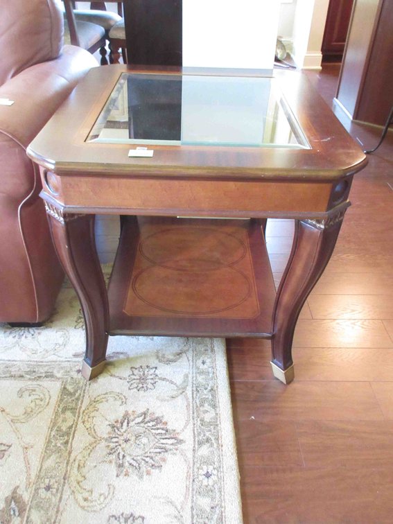 Glass top side table