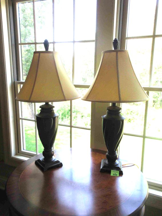 Pair of table lamps with shades