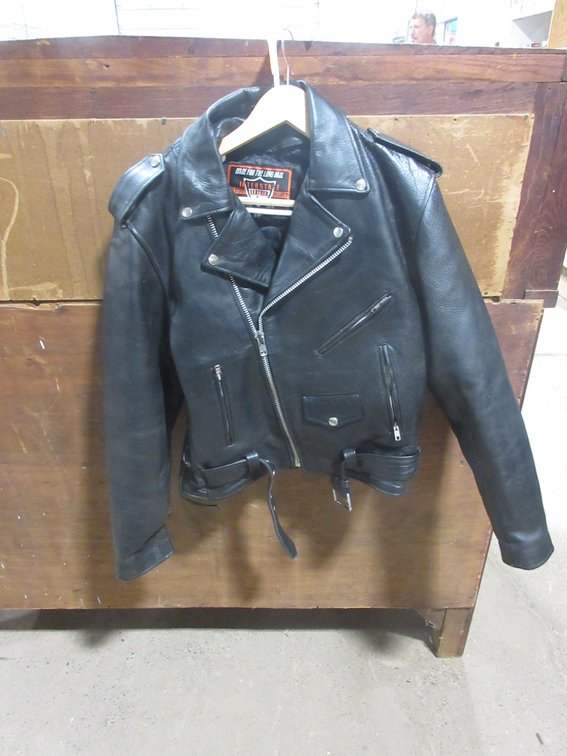 Interstate black leather motorcycle jacket