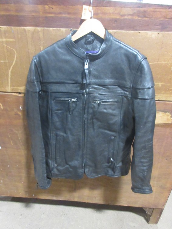Interstate Leather black leather motorcycle jacket