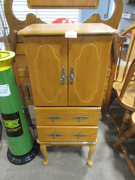 Oak jewelry armoire