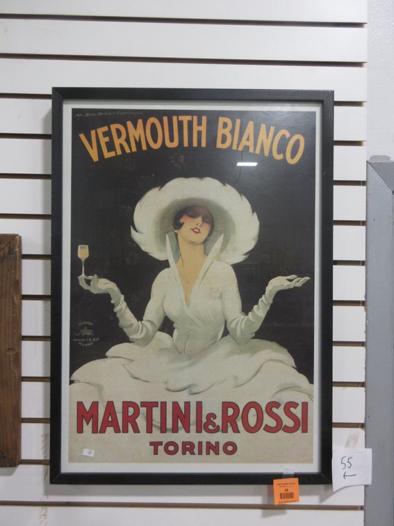 Framed Martini & Rossi poster