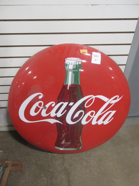 Pressed steel Coca-Cola sign