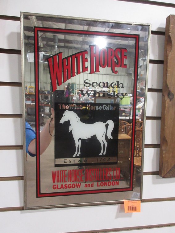 Framed White Horse Whiskey mirror