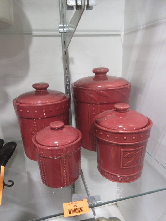 Stoneware Sorrento canister set of (4) with lids
