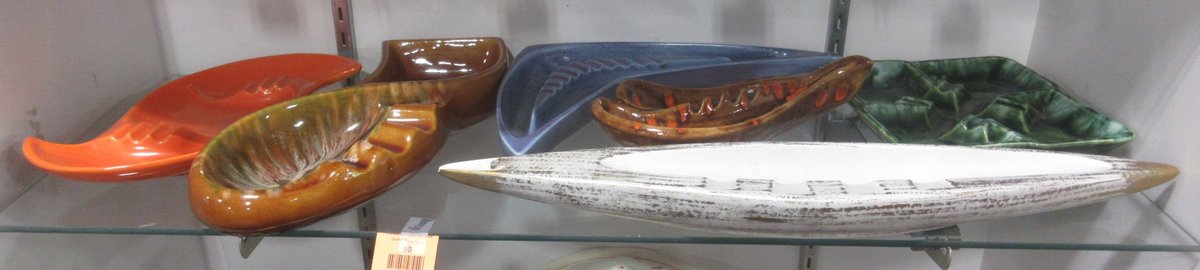 (6) Mid-Century Modern ceramic ashtrays