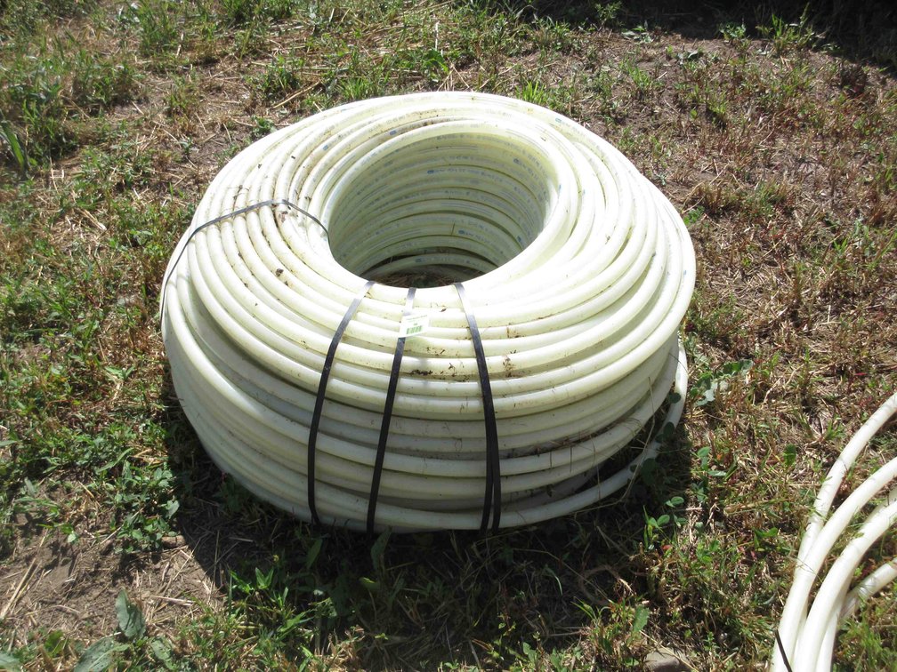 Group of Pex-A blue letter tubing