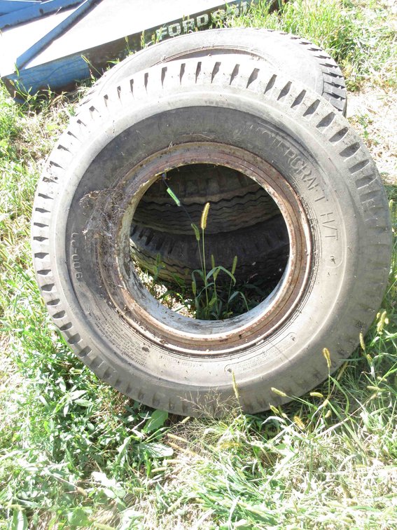 (3) Truck tires on rims