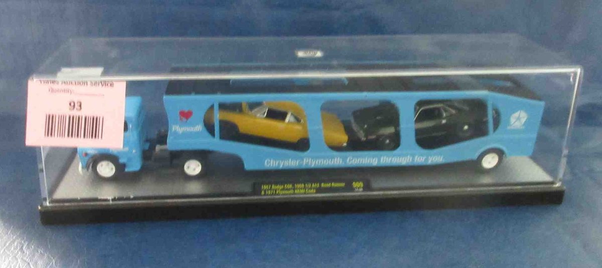 M2 1957 Dodge COE with 1969-1/2 A12 Road Runner & 1971 Plymouth hemi Cuda die-cast