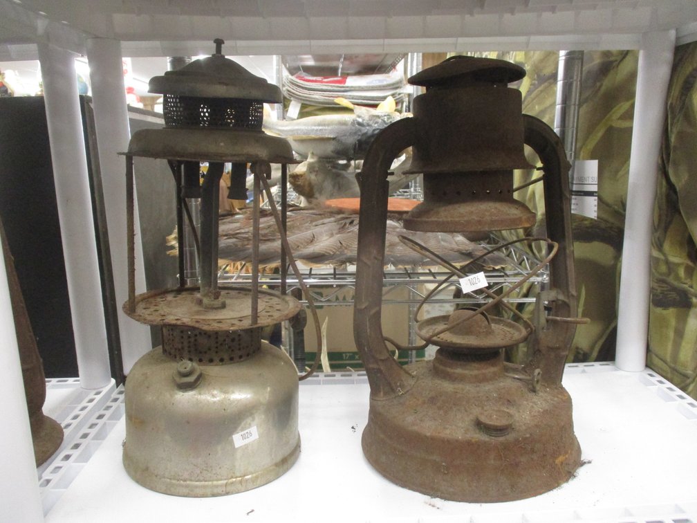 (2) Antique gas lanterns