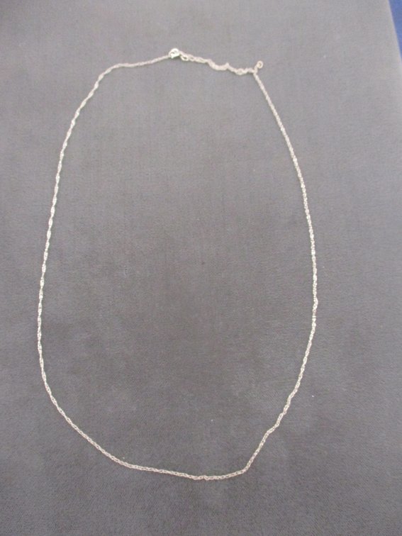 10k Solid white gold adjustable length necklace