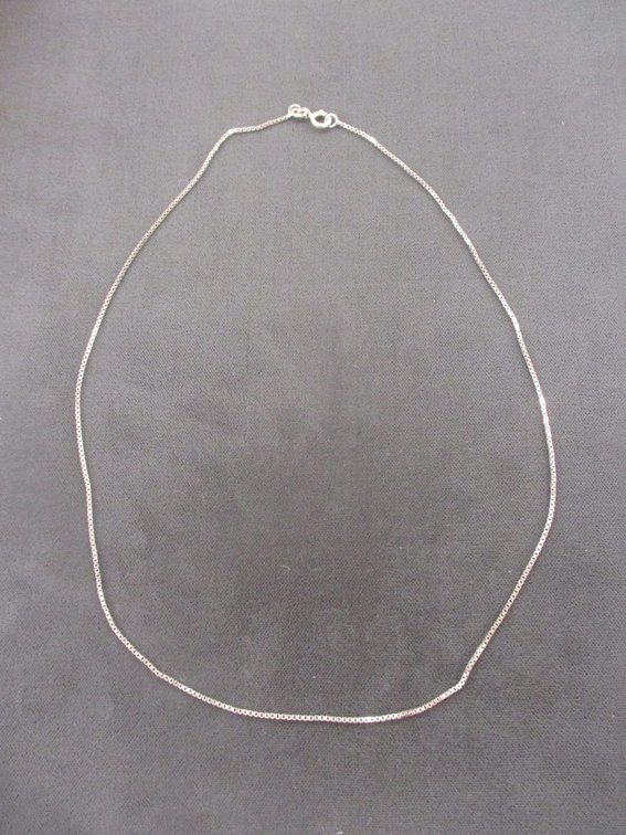 Sterling silver box link necklace