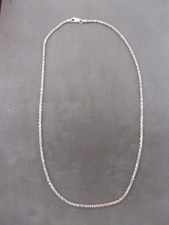 Sterling silver popcorn link necklace