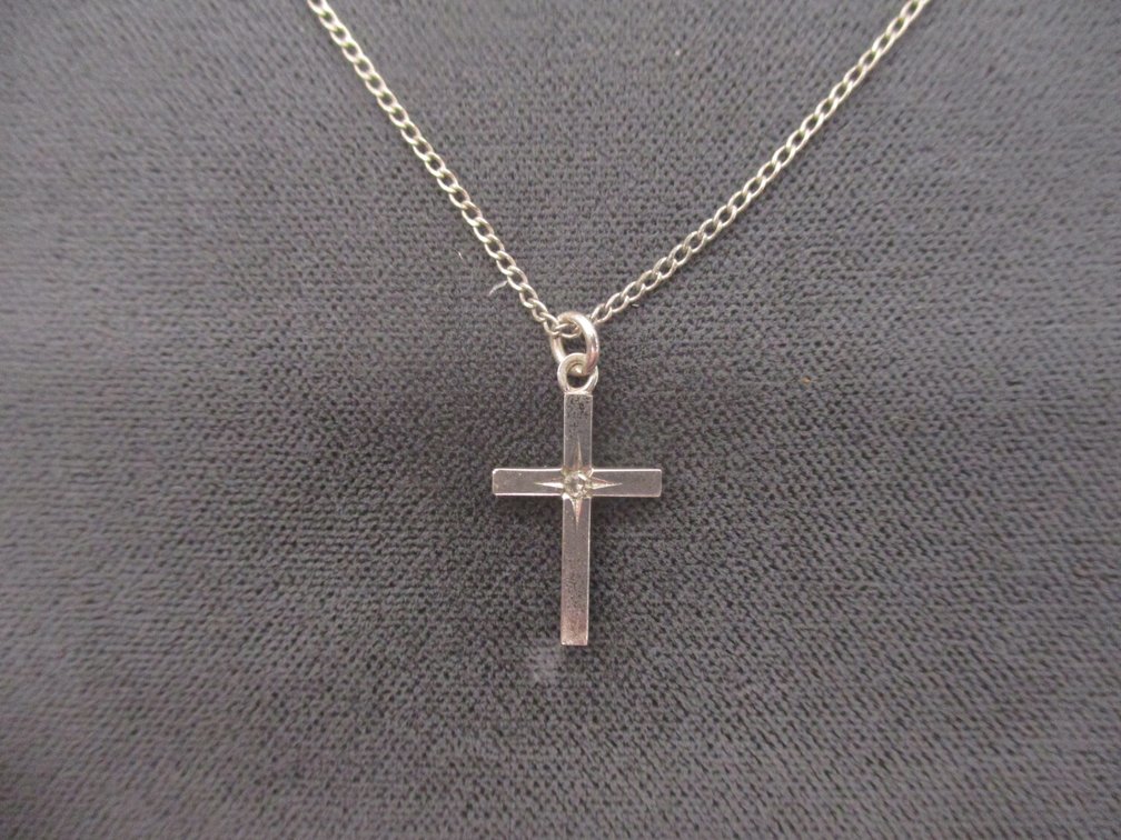 Sterling silver cross necklace