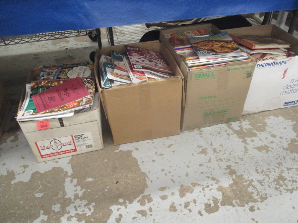 (4) Boxes of cookbooks and cooking magazines