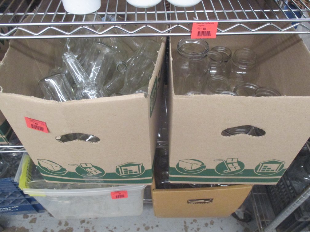(2) Boxes glass jars