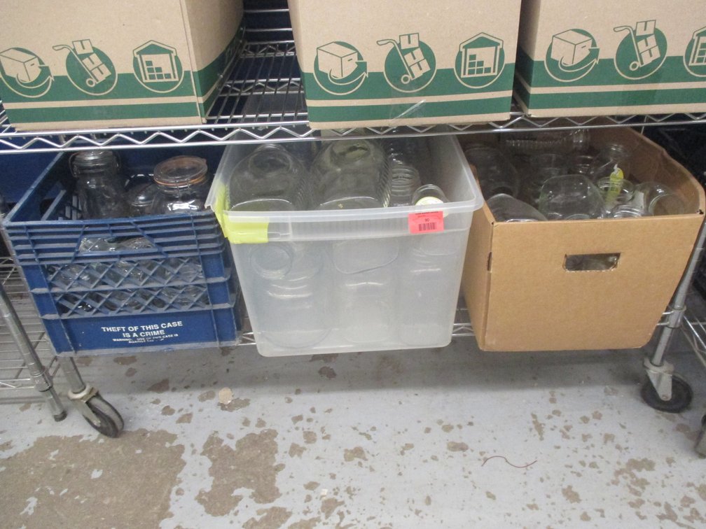 (3) Boxes glass jars