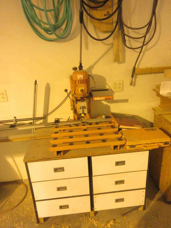 Blum Minipress 130 cabinet hinge drill press (day 2 removal only)