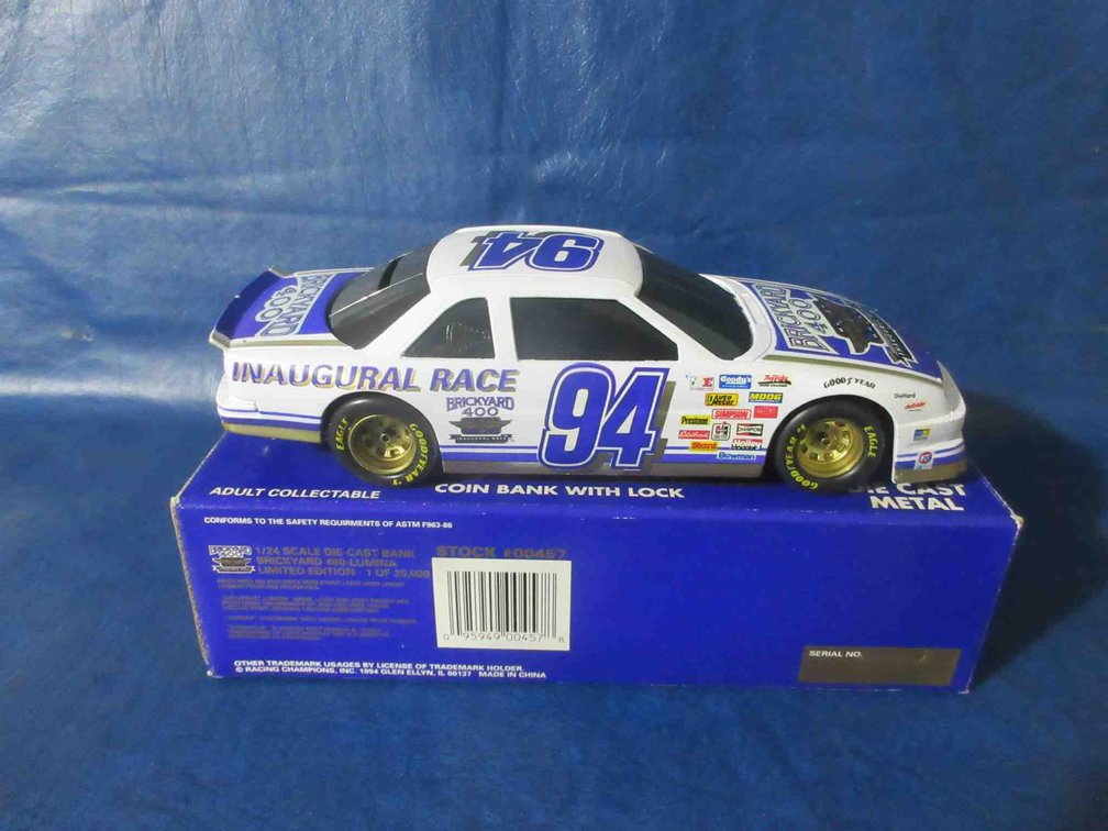 Racing Champions #94 Brickyard 400 Inaugural Race die-cast bank
